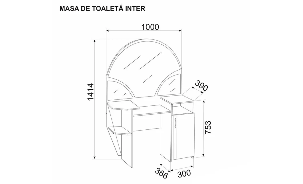 Măsuța de Toaletă Inter Alb Samoa 1