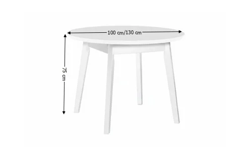 Masă Dining Extensibila Oslo 4 cu Blat Alb