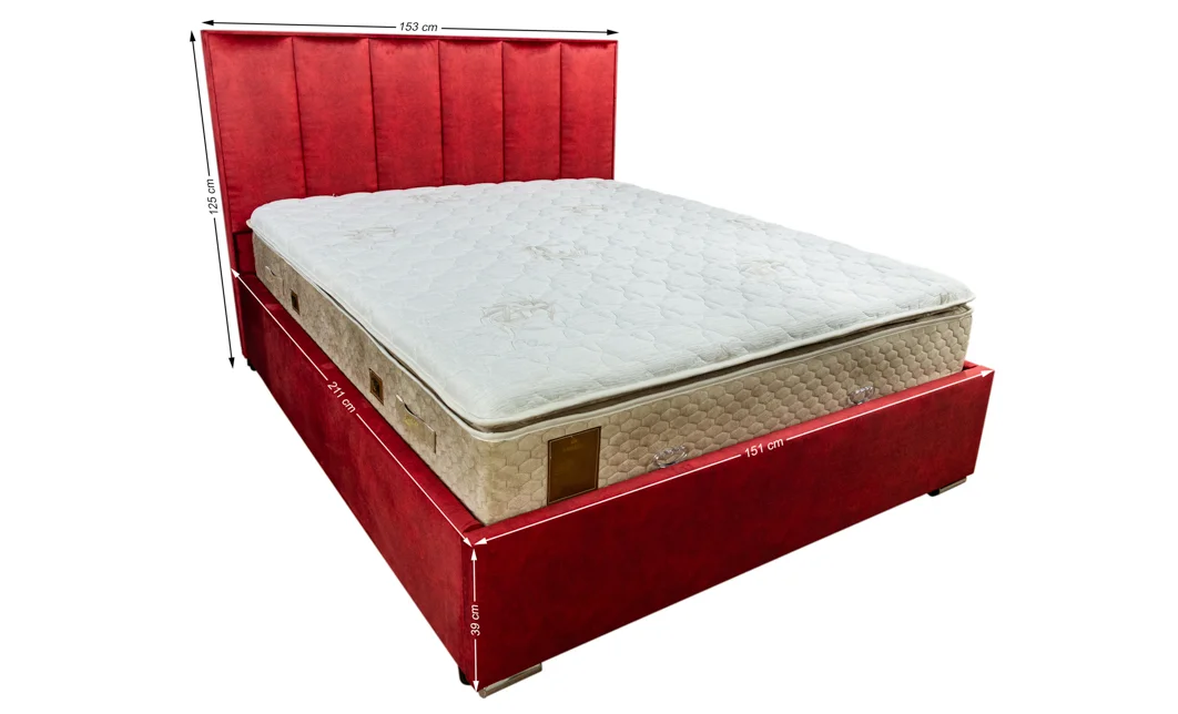 Pat Tapitat Klaus 1, rosu/somiera metal, 140x200  4