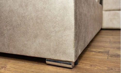 Pat Tapitat Klaus 2, bej deschis/somieră rabatabilă, 160x200