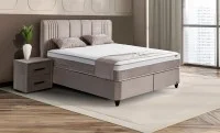Set Pat Tapitat cu Saltea Belicia Bej, 180 x 200