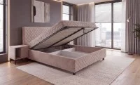 Set Pat Tapitat cu Saltea Cezar, Bej 160 x 200 2