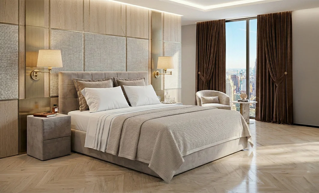 Pat Tapițat Cremona cu Somieră Rabatabilă KJB5734, Bej 160x200 