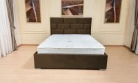 Set Pat Tapițat Mexico cu Saltea Bonell Aloe Vera și Somieră Rabatabilă, Maro 140x200 8