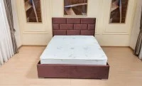 Set Pat Tapițat Mexico cu Saltea Bonell Aloe Vera și Somieră Rabatabilă, Mov 180x200 6
