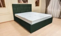 Set Pat Tapițat Mexico cu Saltea Bonell Aloe Vera și Somieră Rabatabilă, Verde Olive Închis 140x200 10