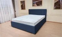 Set Pat Tapițat Fresh cu Saltea Bonell Aloe Vera și Somieră Rabatabilă, Albastru Marin 140x200 7