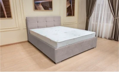 Set Pat Tapițat Fresh cu Saltea Bonell Aloe Vera și Somieră Rabatabilă, Roz Deschis 140x200