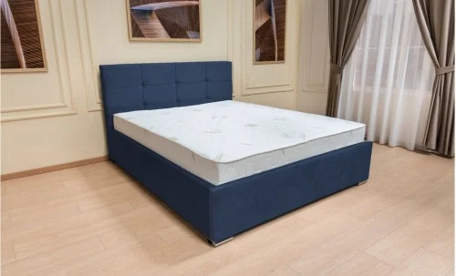 Pat Tapitat Fresh Albastru Marin/Somieră rabatabilă 140x200