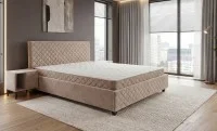 Set Pat Tapitat cu Saltea Cezar, Bej 160 x 200