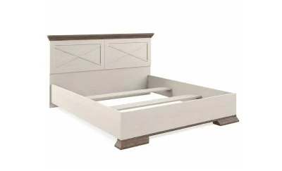 Pat Marsel 160x200 Alb Frasin cu Tăblie Decorativă și Stejar Sonoma Dark