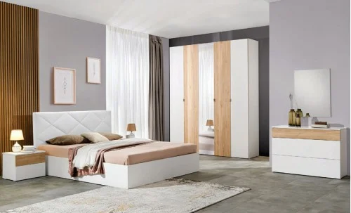 Dormitor Modern Patrizia cu Dulap 5 Uși 