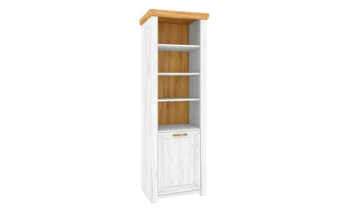 Vitrină Sudbury R Stejar Craft Gold și Stejar Craft Alb, cu Ușă Vitrată