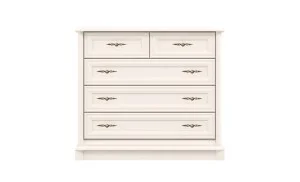 Comodă Sonata 5S10 cu 5 Sertare, Albă Cashmir