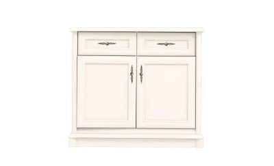 Comodă Sonata 2D2S cu 2 Sertare și 2 Uși, Albă Cashmir