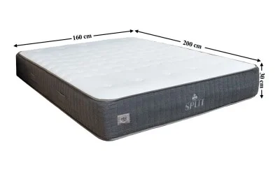 Saltea Split, Gri Inchis, 160x200x30cm