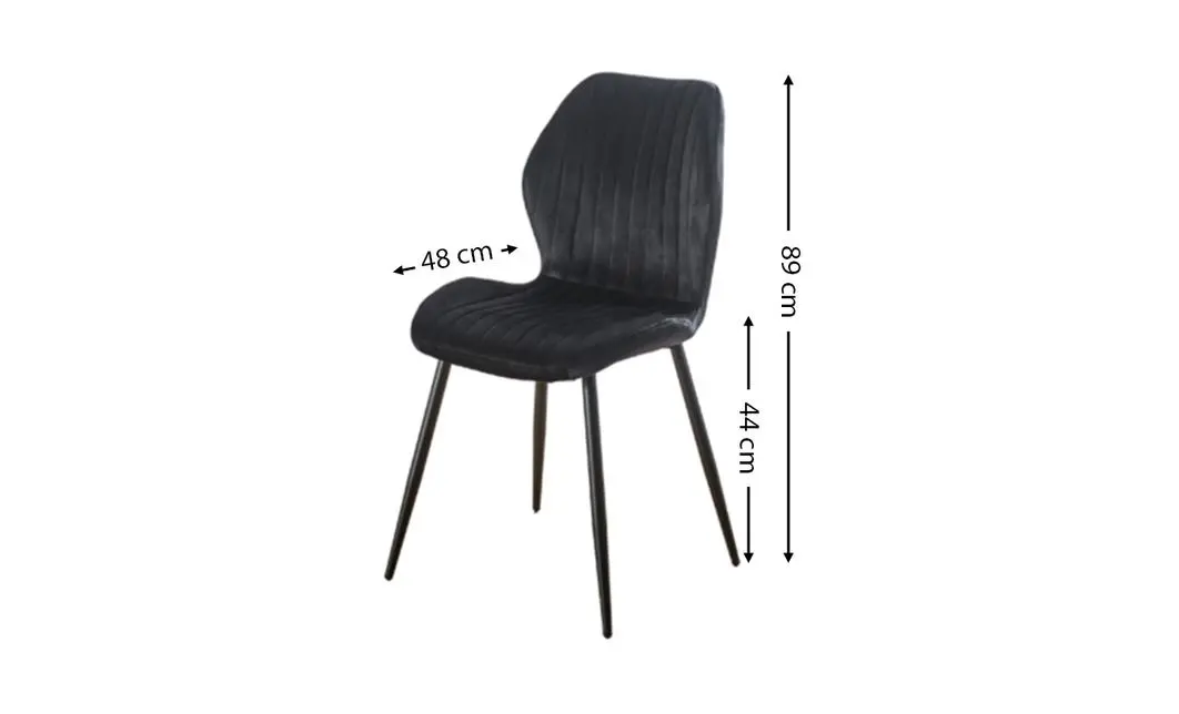Set 4 Scaune Living Tapițate KJC104 Negru 3