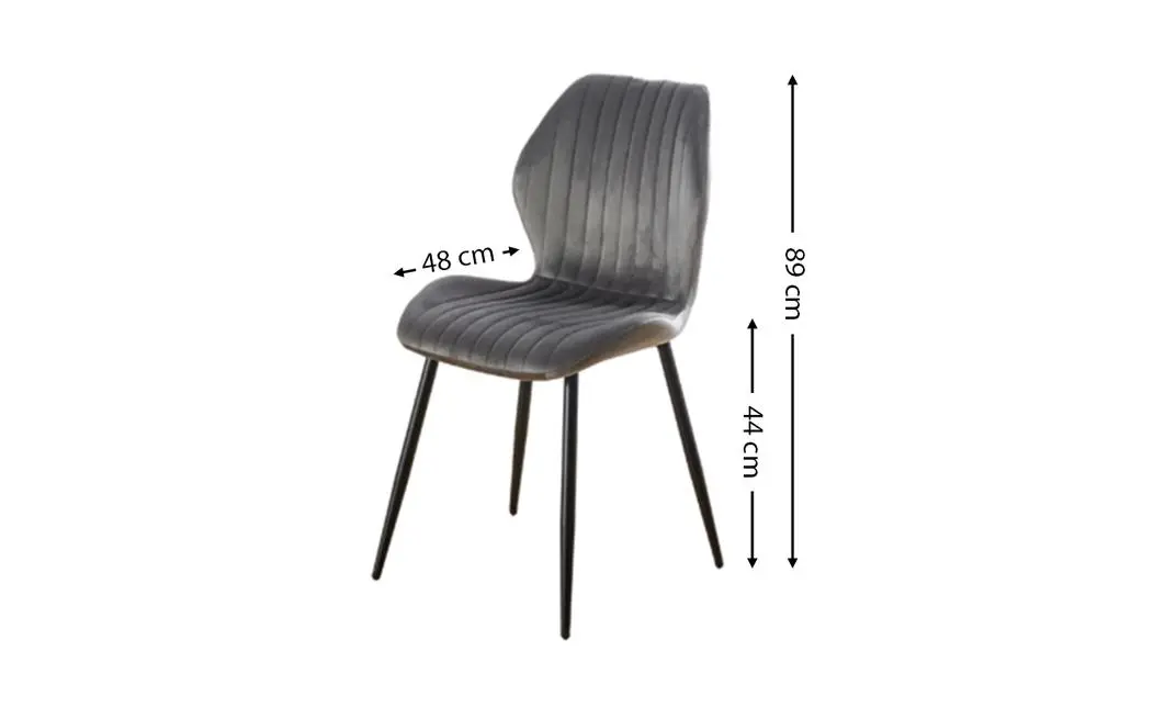 Set 4 Scaune Living Tapițate KJC104 Gri 3