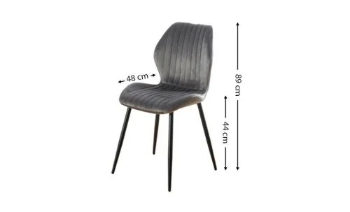 Set 4 Scaune Living Tapițate KJC104 Gri