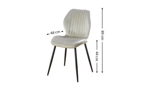 Set 2 Scaune Living Tapițate KJC104 Bej