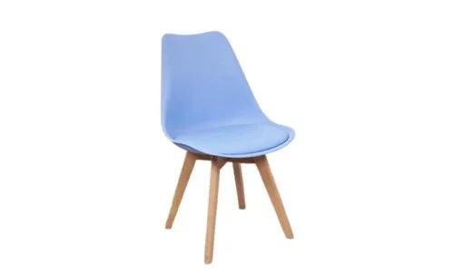 Set Masă Living SL673 Albă cu 6 Scaune de Living J900 Albastre