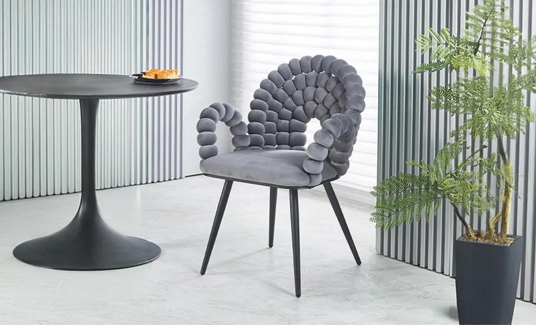 Scaun Living Tapitat KJC376 Gri