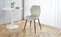 Set 2 Scaune Living Tapițate KJC104 Bej 6