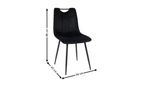 Set 4 Scaune KJC0358 Negru