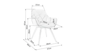 Scaun Living Tapițat KJC38 Galben