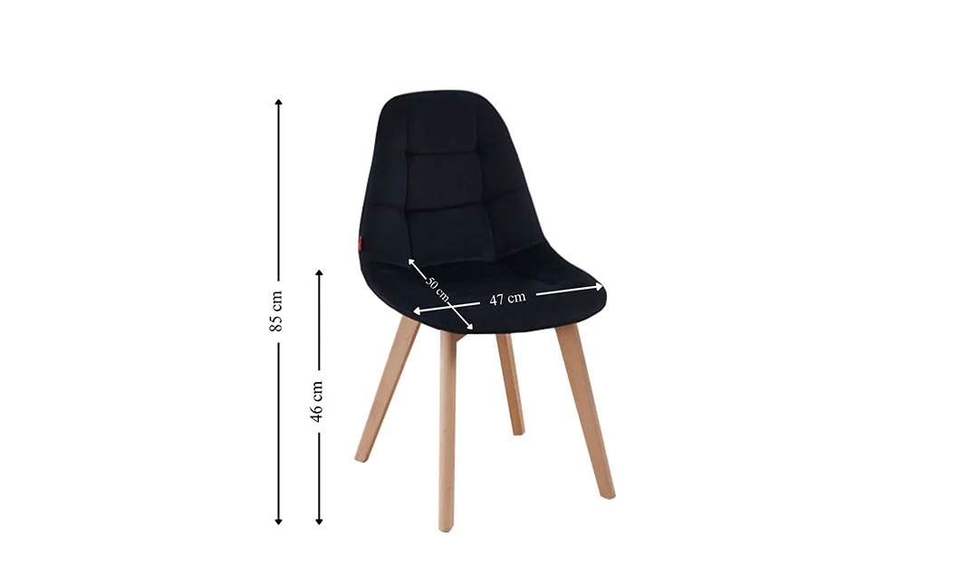 Set Masă Living SL673 Albă cu 6 Scaune de Living KJC5304 Negre 4
