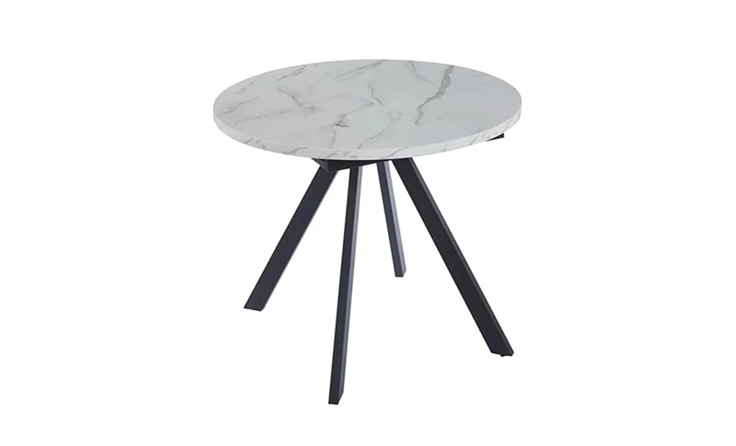 Set Masă Living Extensibilă Set Masă Extensibilă DTW0902MBE Albă cu 4 Scaune J265 Negre 2