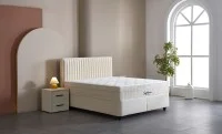 Set Pat Tapitat cu Saltea si Somiera Arden White, 160x200 cm 8