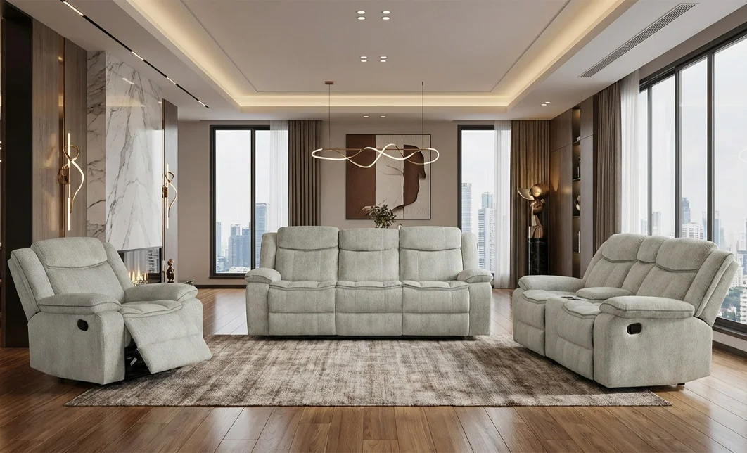 Set Recliner Tip 3+2+1 Lux Cream, Crem 1