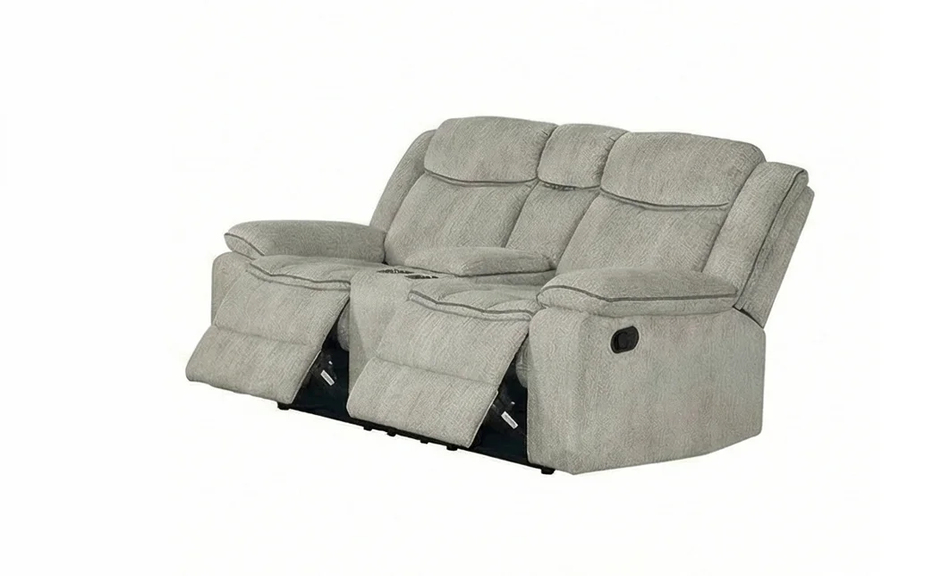 Canapea Recliner Manual cu 2 Locuri si port USB, Gri 2