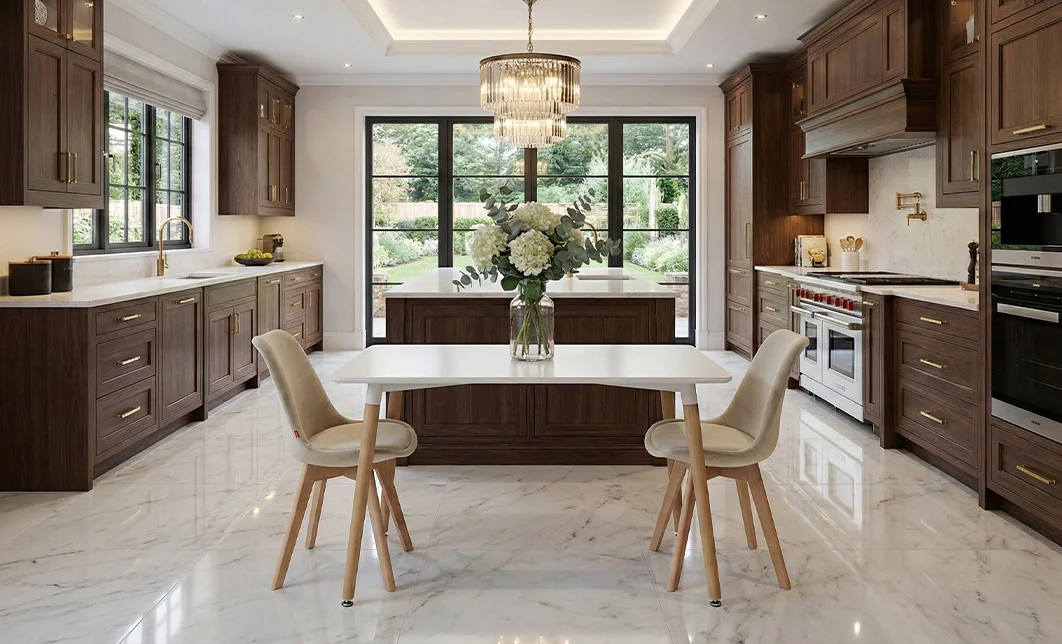 Set Masă Living SL673 Albă cu 2 Scaune J901 Bej