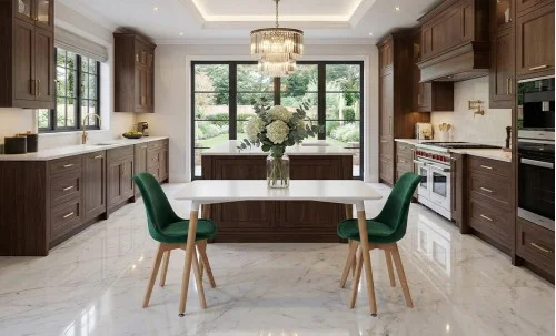 Set Masă Living SL673 Albă cu 2 Scaune J901 Verzi