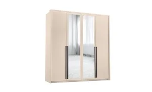 Dulap Naomi 4 Uși D4, Bej, cu Oglindă