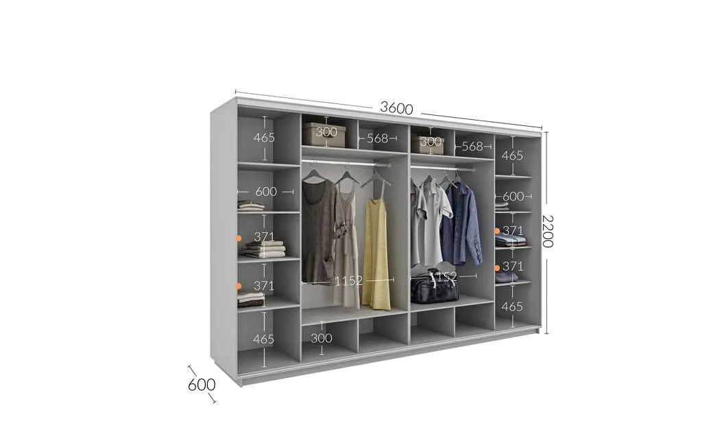 Dulap Personalizat Usi Glisante, 360 x 220 x 60 2
