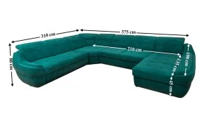 Colțar Extensibil Space XXL Verde - Vega 27 Dreapta