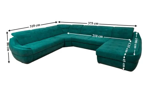 Colțar Extensibil Space XXL Verde - Vega 27 Dreapta