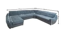 Colțar Extensibil Space XXL Gri - Vega 35 Stânga