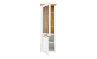 Vitrină cu 1 Ușă Sudbury A Stejar Craft Gold și Alb, pentru Living Modern