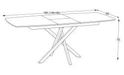 Masa Living Extensibila Filis 145 cm Alb