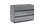 Comodă Teo TO63 cu 3 Sertare, Gri Mat 