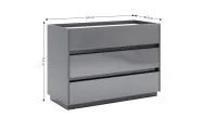 Comodă Teo TO63 cu 3 Sertare, Gri Mat  2