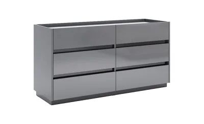 Comodă Teo TO66 cu 6 Sertare, Gri Mat 