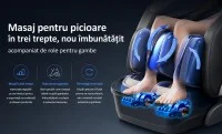 Fotoliu de masaj A013 Alb / maro, Bluetooth, Zero Gravity, ecran LCD