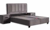 Set Pat Tapitat cu Saltea Belicia Gri, 180 x 200 4