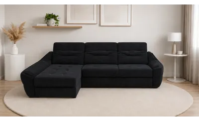 Colțar Extensibil Space Negru- Vega 70 Stânga