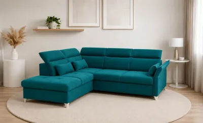 Colțar Extensibil Barry Turcoaz - Vega 25 Stânga